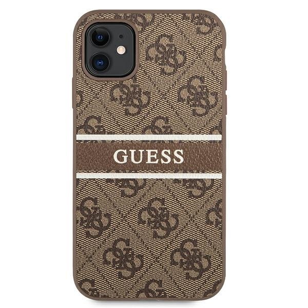 Guess GUHCN614GDBR iPhone 11 / Xr 6,1" brązowy/brown hardcase 4G Stripe